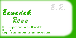 benedek ress business card